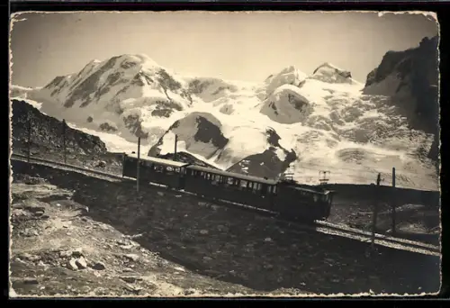 AK Zermatt, Gornergrat, Lyskamm-Castor-Pollux, Bergbahn