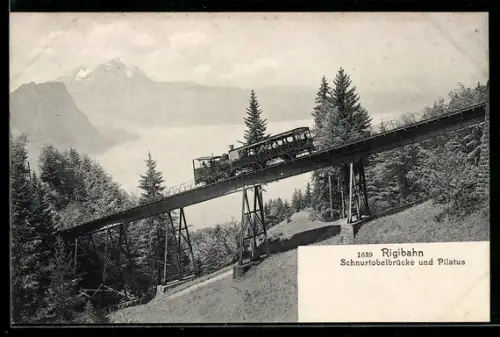 AK Rigibahn auf der Schnurtobelbrücke, Pilatus