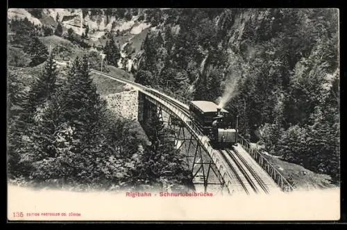 AK Rigibahn, Fahrt über die Schnurtobelbrücke