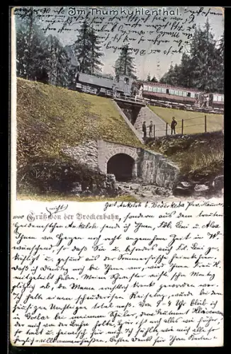 AK Thumkuhlental /Brocken, Brockenbahn, Brücke, Tunnel