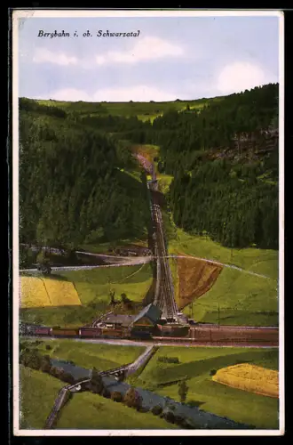 AK Bergbahn im oberen Schwarzwald aus der Vogelschau