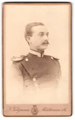 Fotografie F. Tellgmann, Mühlhausen i. Th., Unteroffizier der Ulanen in Uniform