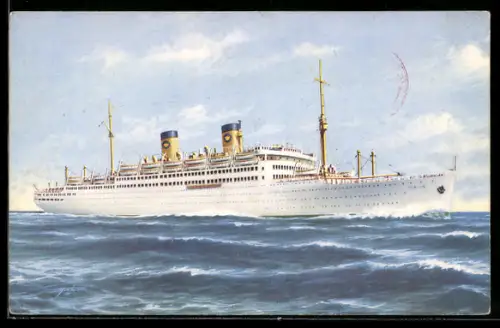 AK Passagierschiff Italia der Home Lines auf hoher See