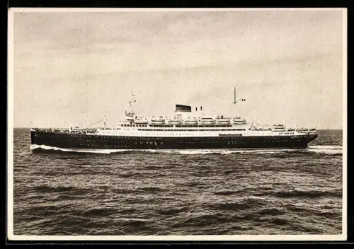 AK Passagierschiff Saturnia der Società di Navigazione Genova auf hoher See