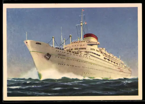 AK Passagierschiff M.N. Giulio Cesare der Società di Navigazione Genova bei voller Fahrt