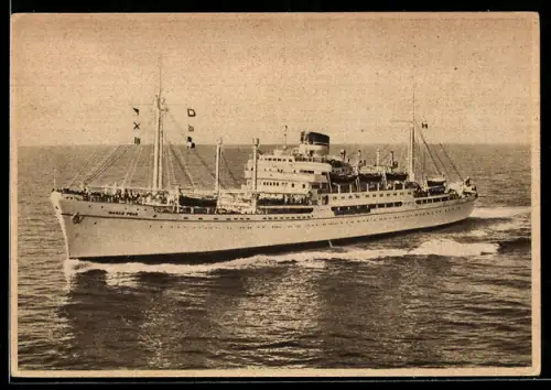 AK Passagierschiff M.N. Marco Polo der Società di Navigazione Genova auf hoher See