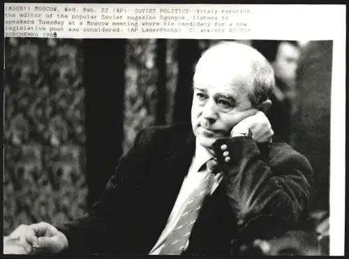 Fotografie Portrait von Schriftsteller und Journalist Vitaly Korotichi in Moskau
