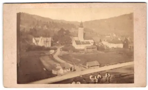 Fotografie J. C. Steuer, Wien, Ansicht Spital am Semmering, Landschaftsansicht mit Kirche