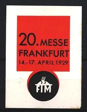 Reklamemarke Frankfurt, 20. Messe 1929, Messe-Logo