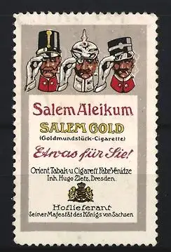 Reklamemarke Dresden, Salem Gold Zigaretten, Zigaretten-Fabrik Yenidze