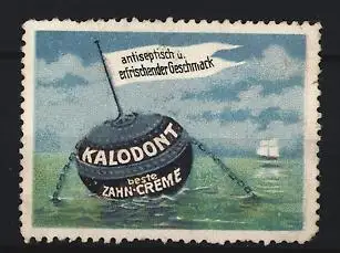 Reklamemarke Kalodont Zahn-Creme, Boje im Meer