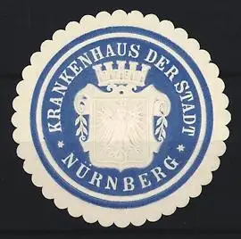 Reklamemarke Nürnberg, Krankenhaus der Stadt, Wappen mit Adler