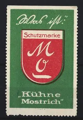 Reklamemarke Kühne Mostrich, Schutzmarke, Wappen