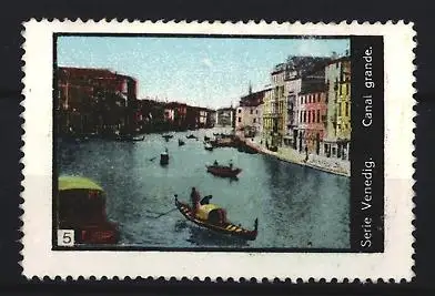 Reklamemarke Venedig, Canal Grande, Gondeln auf dem Wasserweg