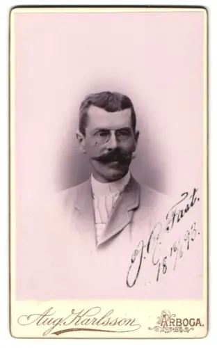 Fotografie Aug. Karlsson, Arboga, Herr Fast im Jahr 1893
