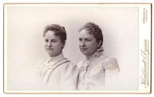 Fotografie Klinkhardt & Eyssen, Dresden, Pragerstrasse 26, Martha und Margaretha Hawsky