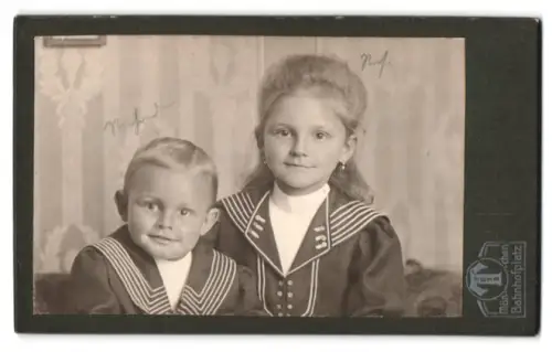 Fotografie Hermann Tietz, München, Bahnhofplatz, Therese und Richard Achner als Kinder