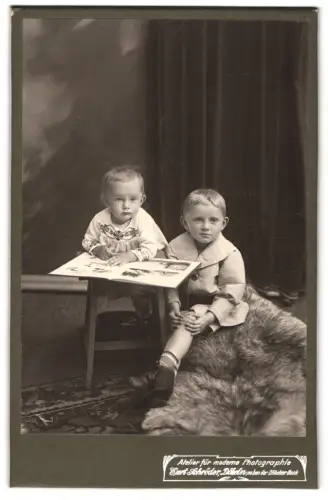 Fotografie Curt Schröder, Döbeln, Werter und Karlheinz als Kinder