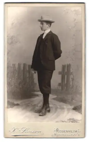 Fotografie X. Simson, Rosenheim, Münchenerstr. 6, Rudolf Kröner mit 16 Jahren