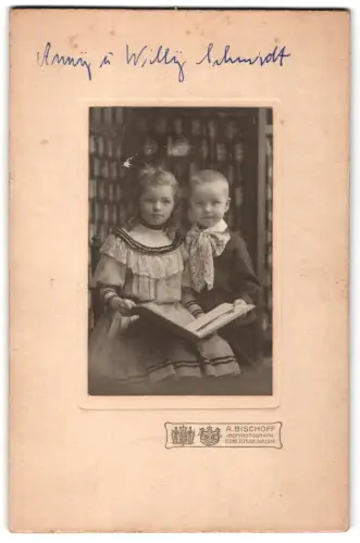 Fotografie A. Bischoff, Ort unbekannt, Anny und Willy Schmidt als Kinder