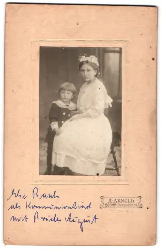 Fotografie A. Arnold, Bochum, Humboldtstr. 36, Else Raab mit ihrem Bruder August