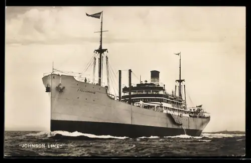 AK Schwedisches Frachtschiff Axel Johnson der Johnson Line in Ballast auf See, Handelsschiff