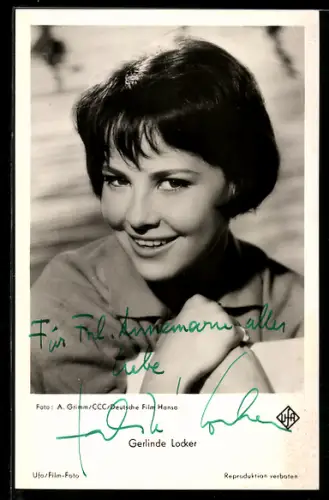 AK Schauspielerin Gerlinde Locker in dem Film Der Stern von Santa Clara, Autograph