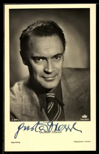 AK Schauspieler Porträt Gustav Diessl, Autograph