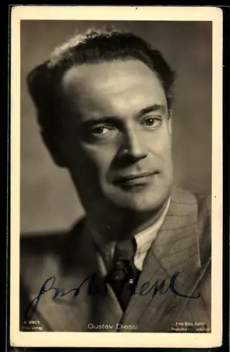 AK Porträtbild von Schauspieler Gustav Diessl, Autograph