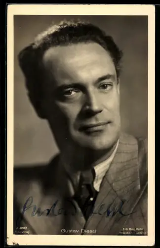 AK Porträtbild von Schauspieler Gustav Diessl, Autograph
