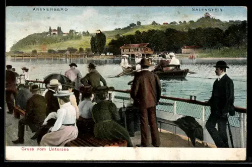 AK Arenenberg, Promenadendeck am Untersee mit Salenstein