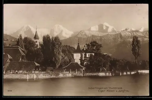 AK Hilterfingen am Thunersee, Eiger, Mönch und Jungfrau