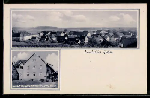 AK Lumda /Giessen, Ortsansicht, Gasthaus und Metzgerei Otto Born