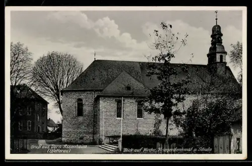 AK Dorn-Assenheim /Wetterau, Kirche, Kriegerdenkmal, Schule
