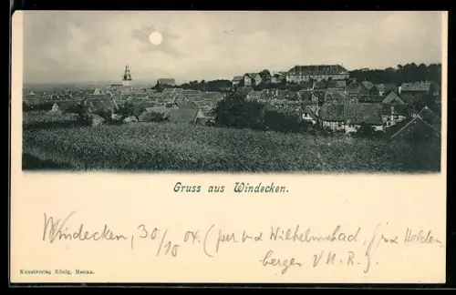 AK Windecken, Ortsansicht mit Kirche und Schloss
