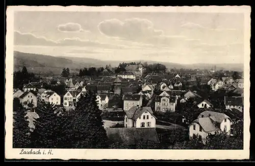 AK Laubach i. H., Ortsansicht aus der Vogelschau