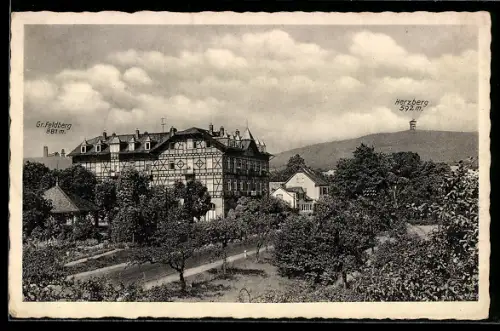 AK Bad Homburg v. d. H. /Dornholzhausen, Haus Taunusblick, Herzberg, Grosser Feldberg