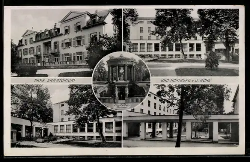 AK Bad Homburg v. d. Höhe, Park Sanatorium, Elisabethenbrunnen