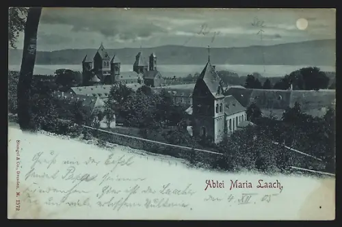Mondschein-AK Maria Laach, Abtei Maria Laach