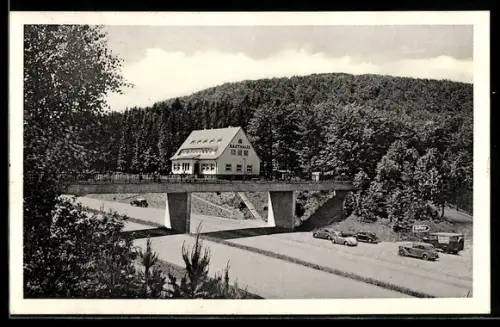 AK Rimberg über Hersfeld, Rasthaus Rimberg an der Autobahn Frankfurt-M.-Kassel, Inh. Heinrich Stumpf