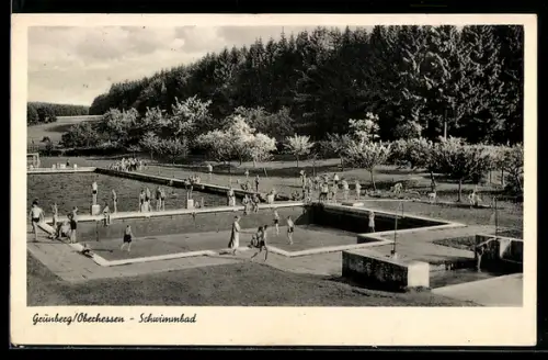 AK Grünberg /Oberhessen, Schwimmbad am Wald