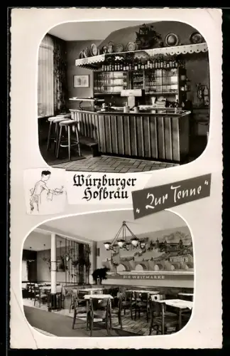 AK Bad Orb, Gasthof Würzburger Hofbräu Zur Tenne, Bes. H. Krietemeyer, Theke
