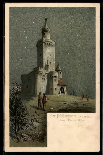 Lithographie Feldberg im Taunus, Der Feldbergturm