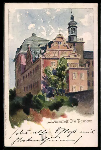 Lithographie Darmstadt, Die Residenz