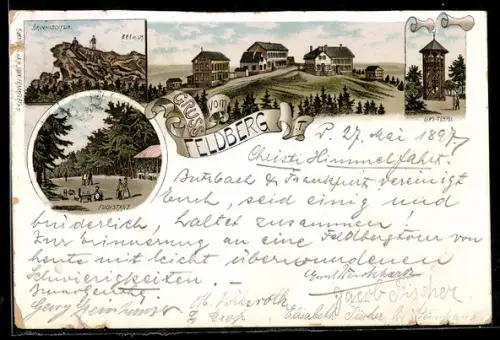 Lithographie Feldberg, Fuchstanz, Brunhildenfels, Lips-Tempel