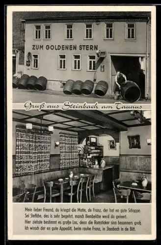 AK Steinbach am Taunus, Gasthaus Zum goldenen Stern, Innenansicht