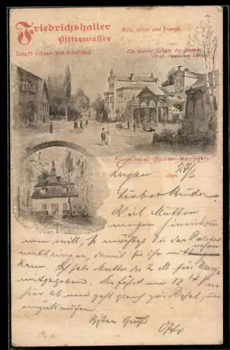 AK Bad Colberg, Friedrichshaller Bitterwasser, Ortsansicht und Gebäudeensemble