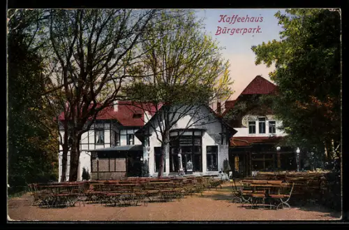 AK Bremen, Kaffeehaus Bürgerpark am Emmasee, H. Dunker