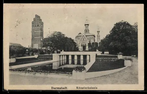 AK Darmstadt, Ansicht der Künstlerkolonie