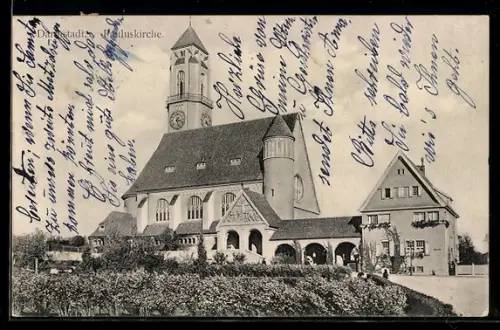 AK Darmstadt, Gesamtanasicht der Pauluskirche